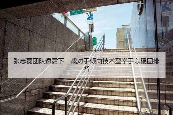 张志磊团队透露下一战对手倾向技术型拳手以稳固排名